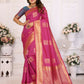 Anaita Rani Pink Soft Silk With Zari Weaving Borders Saree With Blouse