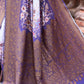 Joban Fashion Shade Of Orchid Crepe Chiffon Pure Handloom Banarasi Silk Saree | Swadesiicart