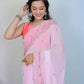 Vamsee Rashmika Baby Pink Georgette Saree - Swadesiicart