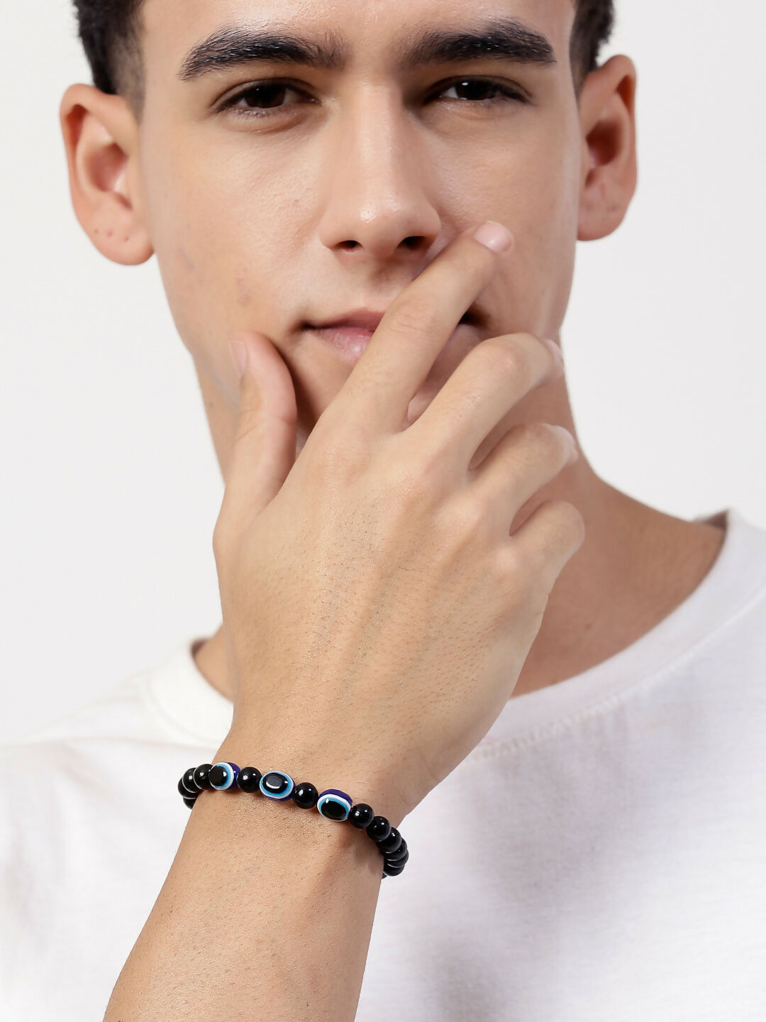 NVR Men & Women Evil Eye Men & Women Black Thread Bracelet - Swadesiicart