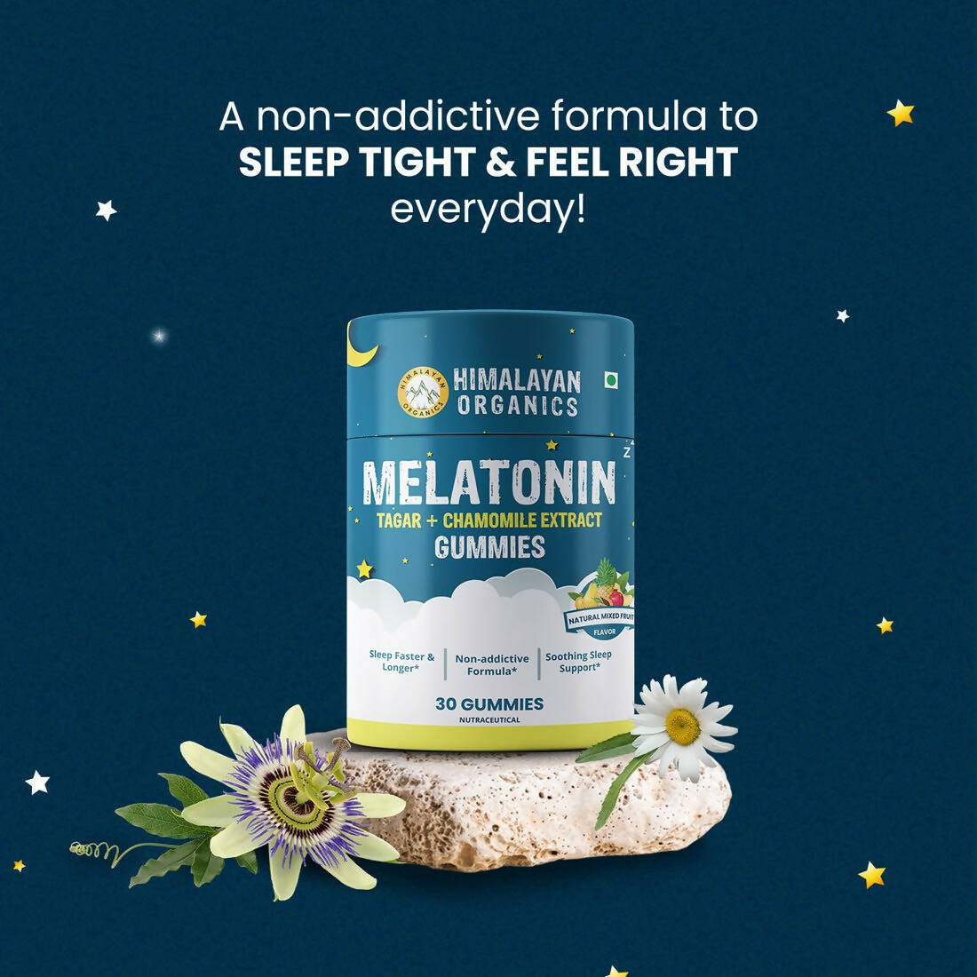 Himalayan Organics Melatonin Tagar + Chamomile Extract Gummies - Swadesiicart