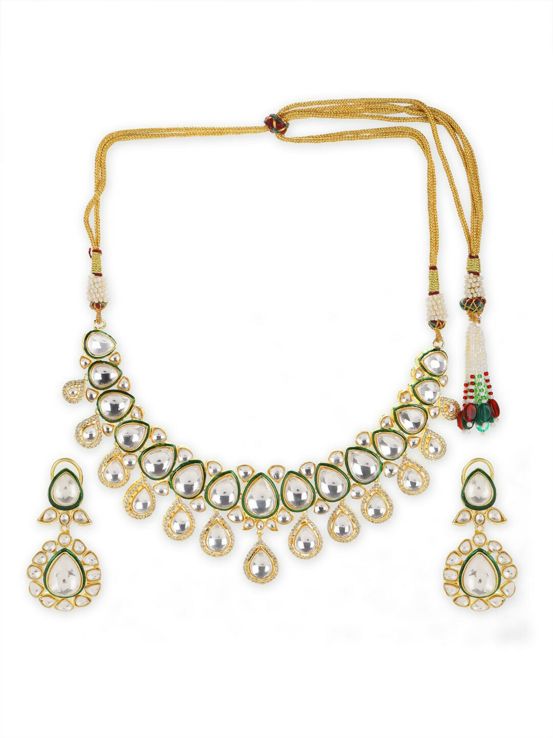 Maharani Kundan Choker with Earrings- Ruby Raang | Swadesiicart