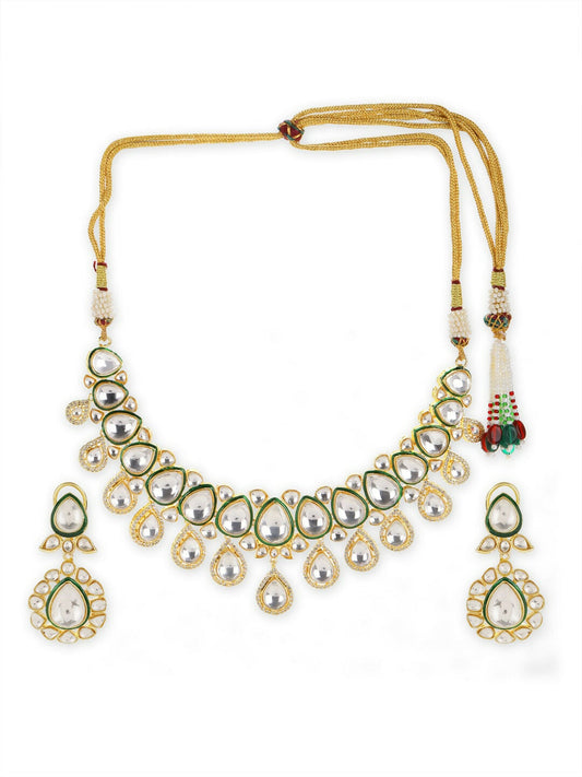 Maharani Kundan Choker with Earrings- Ruby Raang | Swadesiicart