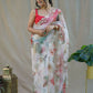 Vamsee Sarangi White Organza Saree - Swadesiicart