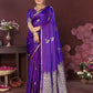 Joban Fashion Rich Purple Floral Banarasi Silk Sarees | Swadesiicart