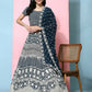 Blue Georgette Thread Embroidered Lehenga Choli with Dupatta - Tanya