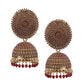 Mominos Fashion Joharkamal Gold-Polished Meenakari Jhumkas For Women & Girls (Maroon) - Mominos Fashion