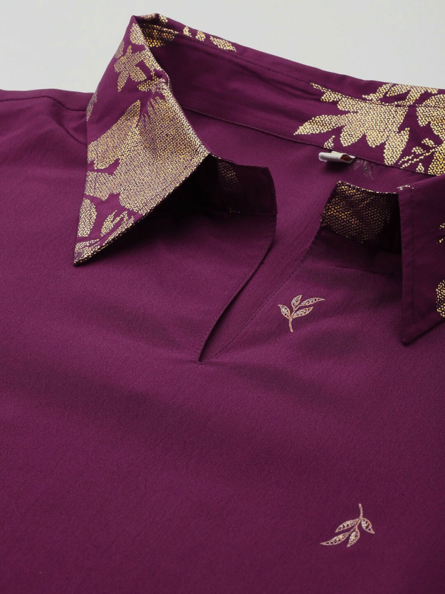 Ahalyaa Women's Traditional wear Co-ords - Purple - Swadesiicart