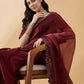 Brown Organza Swaroski Diamond Work Saree with Unstitched Blouse - Radha