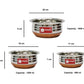 Sublime Kitchenware Set of 3 Stainless Steel Copper Bottom Handi with Lid - Swadesiicart