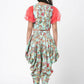 Lil Drama Golden Weaves Blue Crop Top With Dhoti Co-Ordinate Set - Swadesiicart