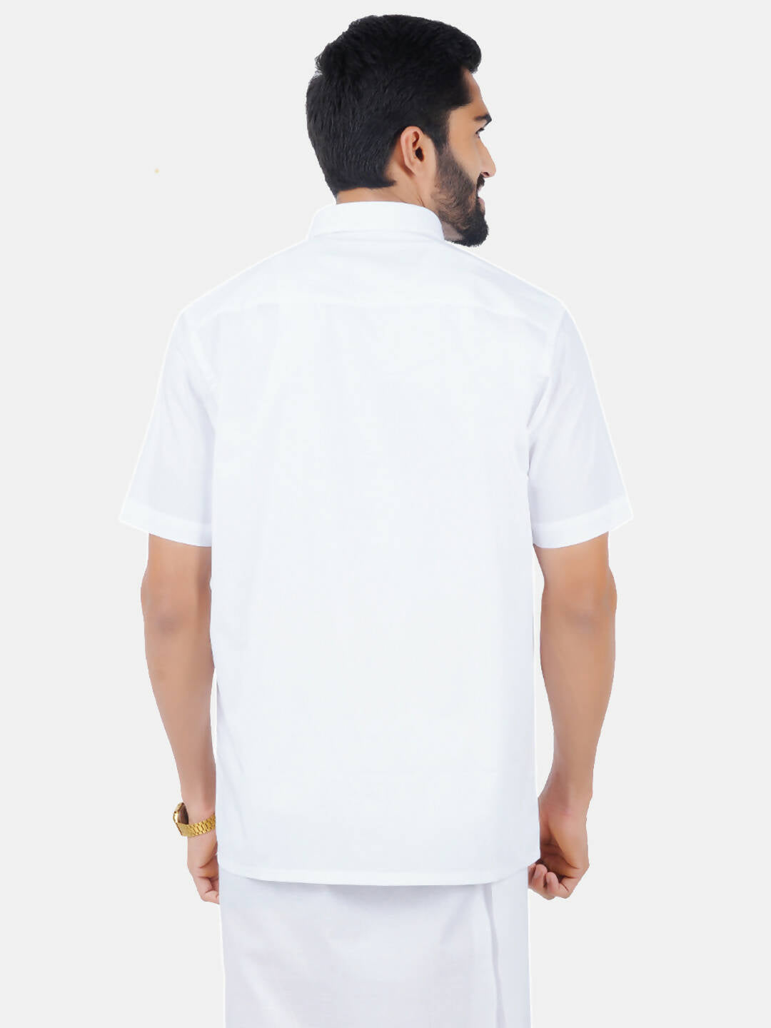 Ramraj Cotton Mens Half Sleeve Formal 100 % Cotton White Shirt | Swadesiicart