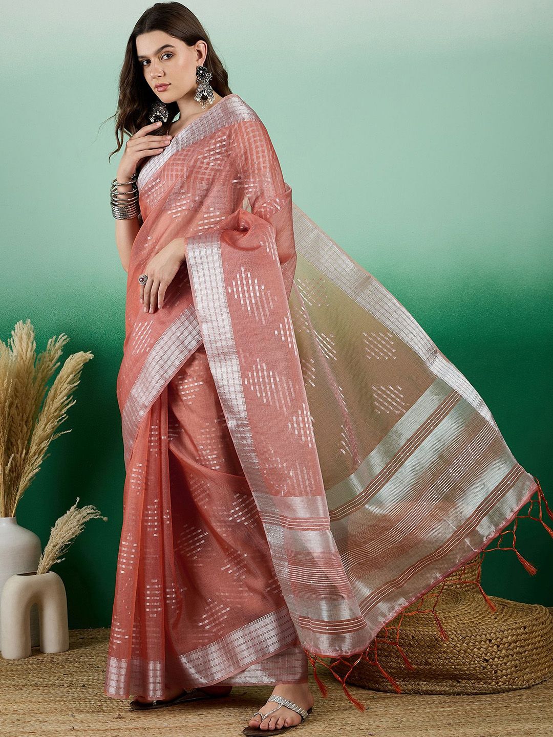 Mitera Woven Design Zari Organza Banarasi Saree | Swadesiicart