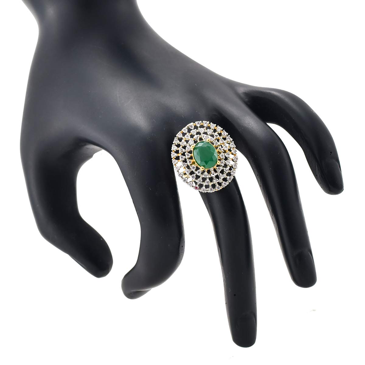 Gold-Polished Alloy Ethnic Designer Cocktail Ring - The Pari | Swadesiicart