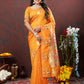 Lorenvalley Fashion Orange Soft Paithani Silk Woven Design Gold Zari Meenakari Weaving Saree - Swadesiicart