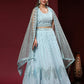 Blue Pure Viscose Georgette Sequence Embroidery work Lehenga Choli with Dupatta - Aakriti