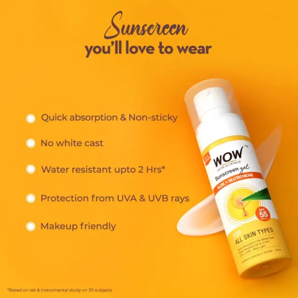 Wow Life Science Sunscreen Gel For All Skin Types - Swadesiicart