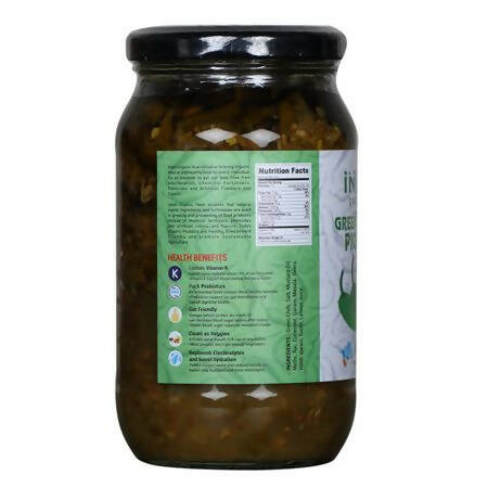 Indyo Organics Green Chilli Pickle - Swadesiicart