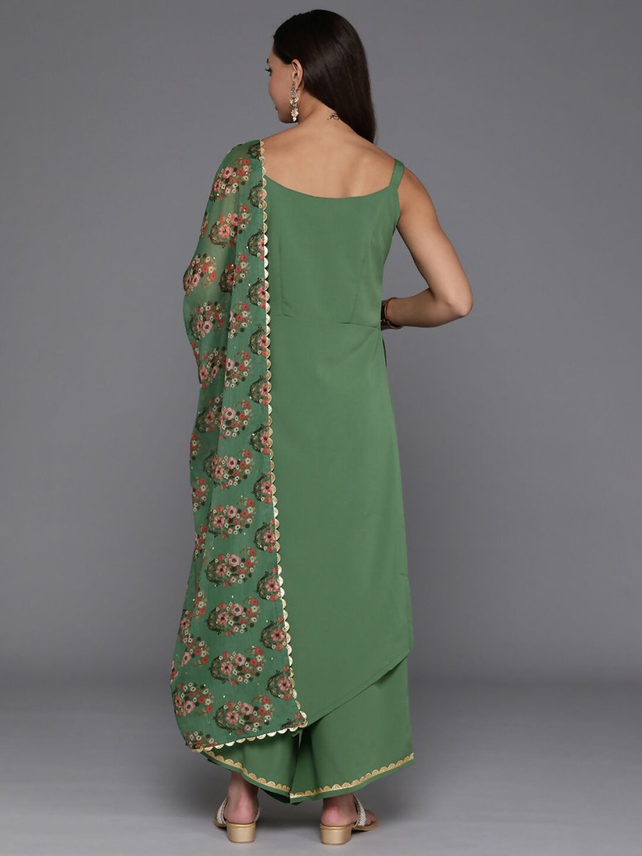 Ahalyaa Women's Traditional wear Kurta Set - Sage Green | Swadesiicart