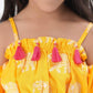 Lil Drama Trunk Tales Girls Yellow Crop Top With Pants Co-Ordinate Set - Swadesiicart