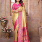 Aastha Fashion Cream Banarasi Tissue Silk Weaving Saree