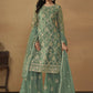 Sea Green Net Embroidered Wedding Festive Gharara Suit - Emponline | Swadesiicart