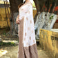 Joban Fashion Ivory Crepe Chiffon Pure Handloom Banarasi Silk Saree | Swadesiicart
