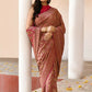 Joban Fashion Rouge Pink Crepe Chiffon Pure Handloom Banarasi Silk Saree | Swadesiicart