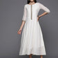Ahalyaa Women's Traditional wear Ethnic Dress - Off White | Swadesiicart