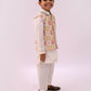 Lil Drama Mishti White Kurta Pyjama and Jacket For Boys | Swadesiicart