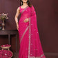 Ai Fashion Pink Soft Georgette Embroidery Party Wear Saree