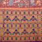 Rust and Purple Kalamkari Hand Painted Paithani Silk Handloom Saree with Village Theme Design - Global Threads | Swadesiicart