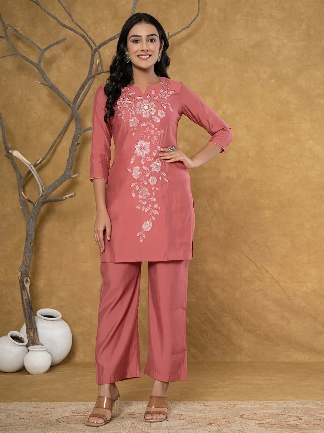 Yufta Rust Co-Ord Set - Swadesiicart