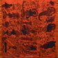 Rust Kalamkari Hand Painted Kanchipuram Silk Handloom Saree with Dashavatar Design - Global Threads | Swadesiicart