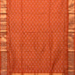 Rust Uppada Cotton Handloom Saree with All Over Jamdani Design - Global Threads | Swadesiicart