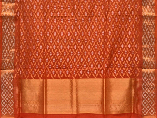 Rust Uppada Cotton Handloom Saree with All Over Jamdani Design - Global Threads | Swadesiicart