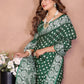 Aastha Fashion Green Viscose Silk Handmade Original Bandhej Saree