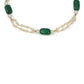 Gold-Polished White Green Pearl Beaded Anklets - Ruby Raang | Swadesiicart