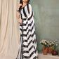 Aafreen Partywear Designer Balck & White Georgette Fancy Saree