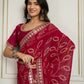 Ai Fashion Magenta Georgette Rajwadi Bandhani Print Party Wear Saree