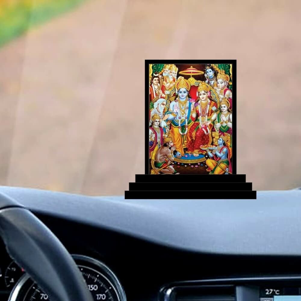 Vprint Quality Ram Darbar Wooden Car Dashboard Idol - Swadesiicart