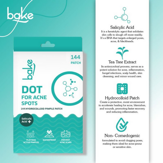 Bake 2% Salicylic Acid Pimple Patches (144 Dots) | Swadesiicart