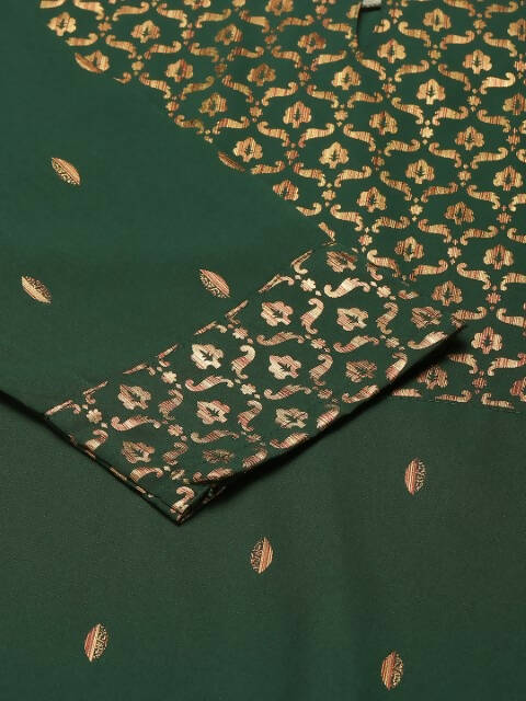 FIORRA Women's Green Poly Crepe Straight Kurta Pant With Dupatta - Swadesiicart