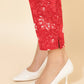 Janasya Women's Red Cotton Floral Printed Casual Flared Co-ords - Swadesiicart