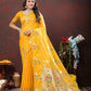 Lorenvalley Fashion Gold Soft Paithani Silk Woven Design Gold Zari Meenakari Weaving Saree - Swadesiicart