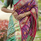 Vishnu Weaves Women's Wine Banarasi Silk Saree with Blouse - Swadesiicart