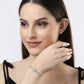 NVR Women Silver-Plated Handcrafted American Diamond Link Bracelet - NR Retail-NVR