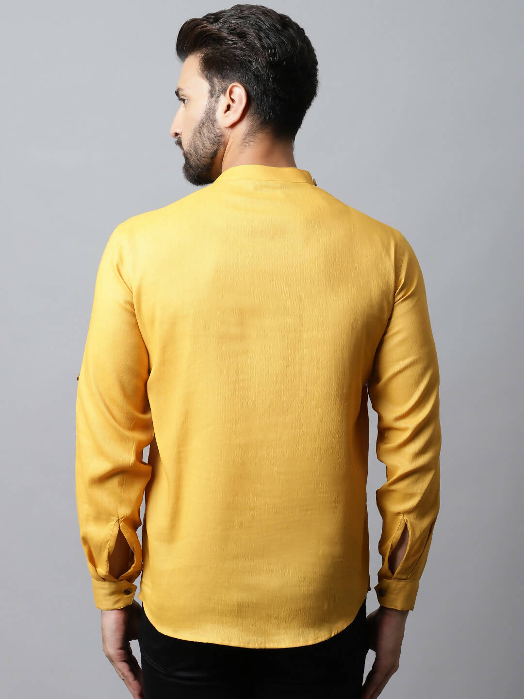 Even Apparels Yellow Color Pure Cotton Men's Kurta With Side Placket (MMS1130) | Swadesiicart