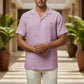 Airloom — Lavender Embroidered Linen Shirt by Hilo Design