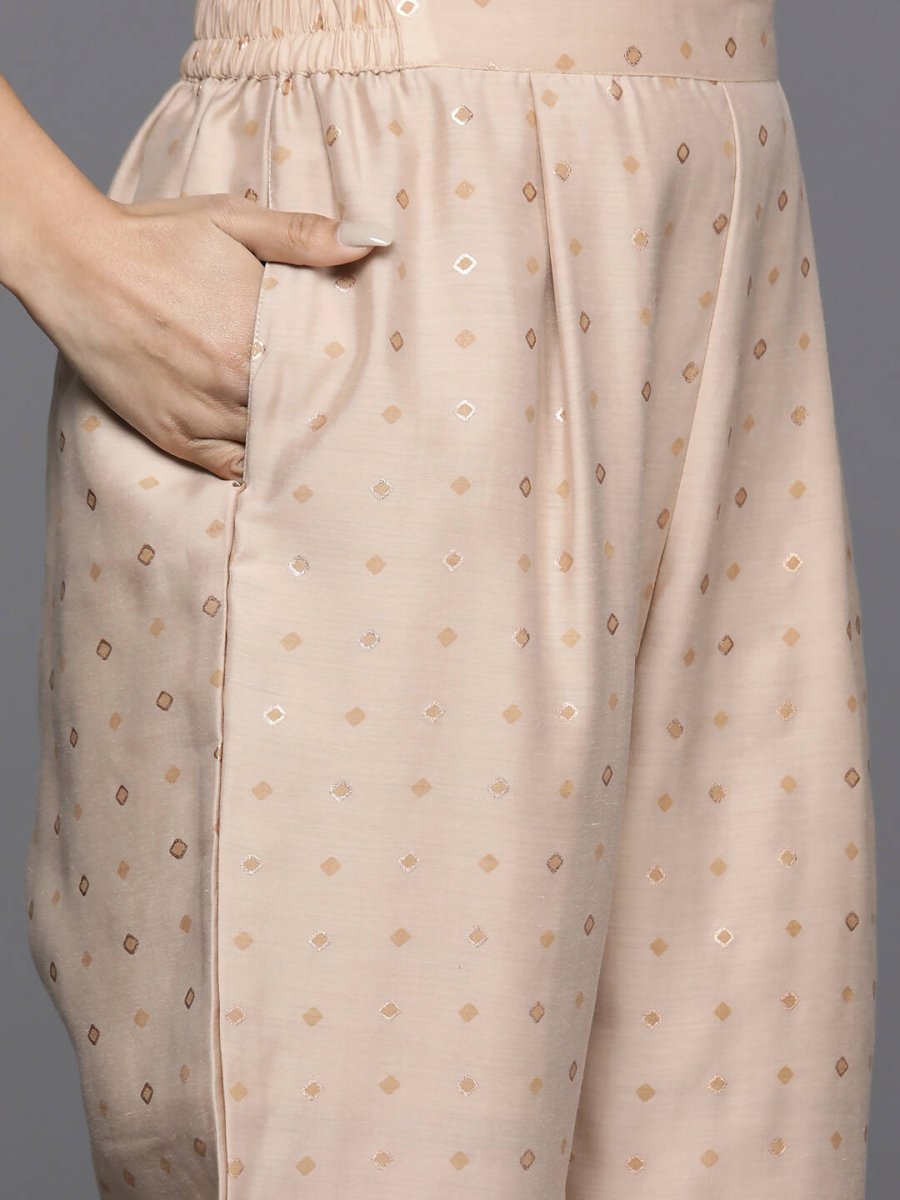 Ahalyaa Women's Traditional wear Kurta Set - Tan | Swadesiicart